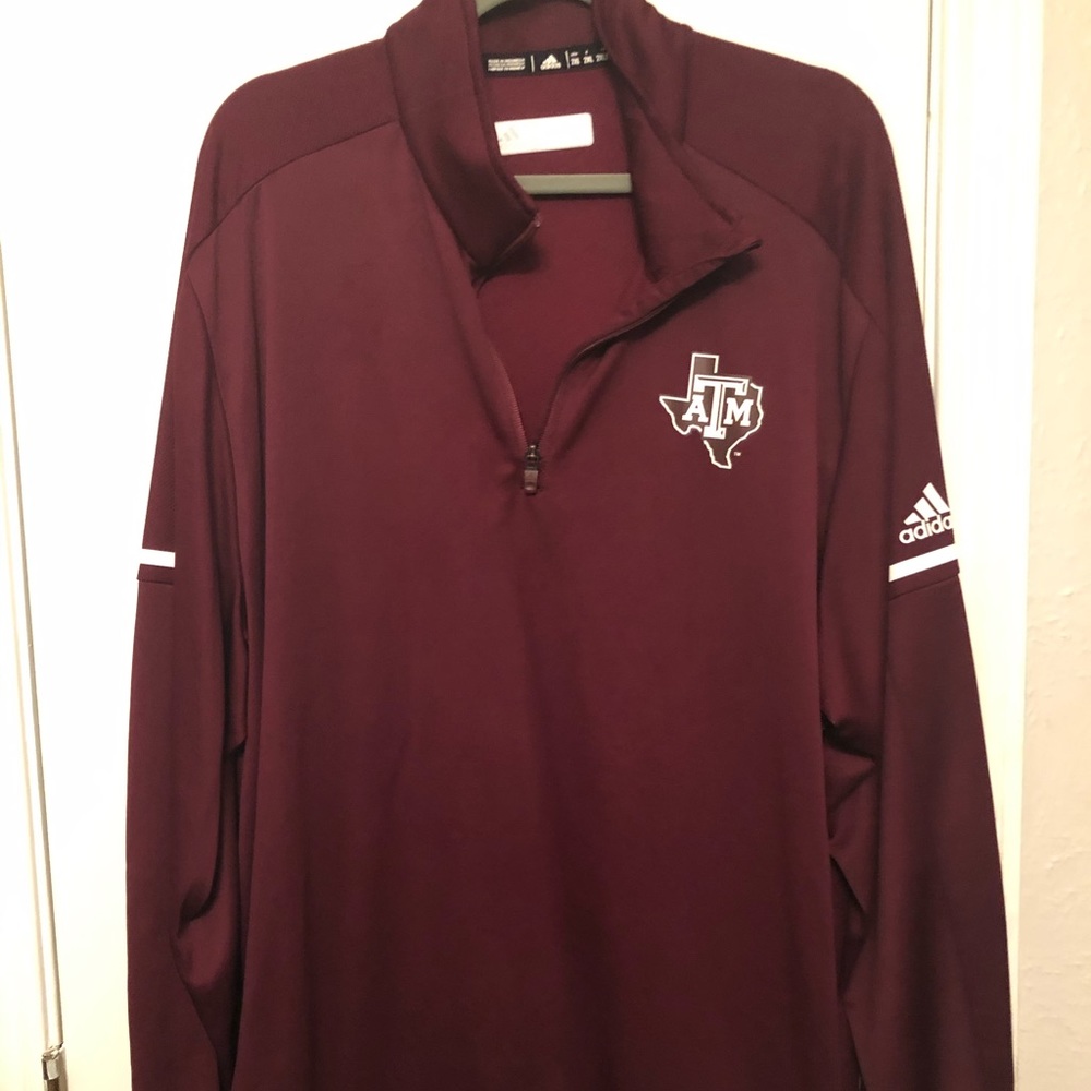 A&M athletic quarter zip maroon